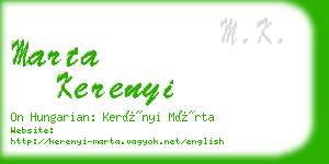 marta kerenyi business card